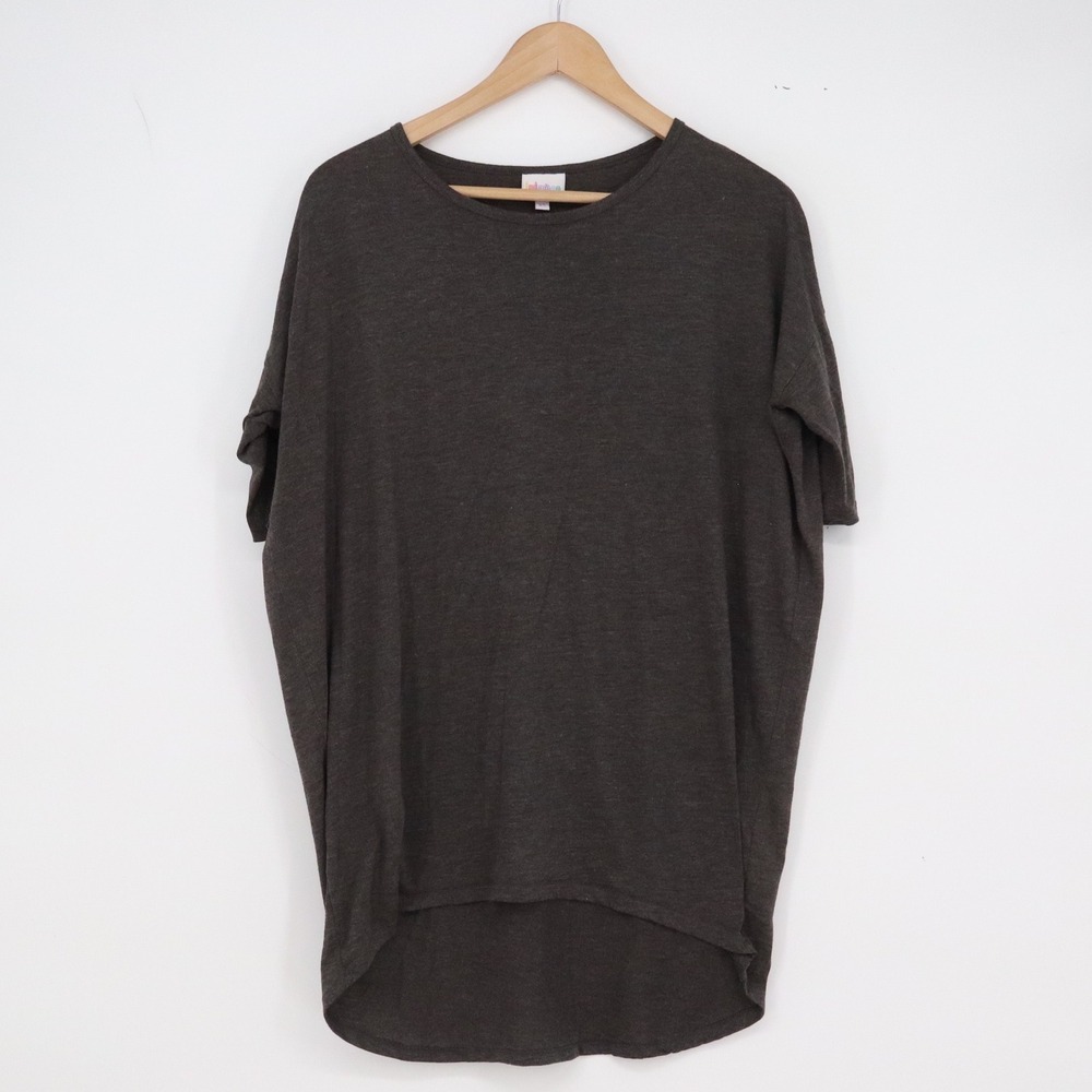 LuLaRoe Tunic Womens XS Irma Charcoal Gray High Low Oversized Excellent
